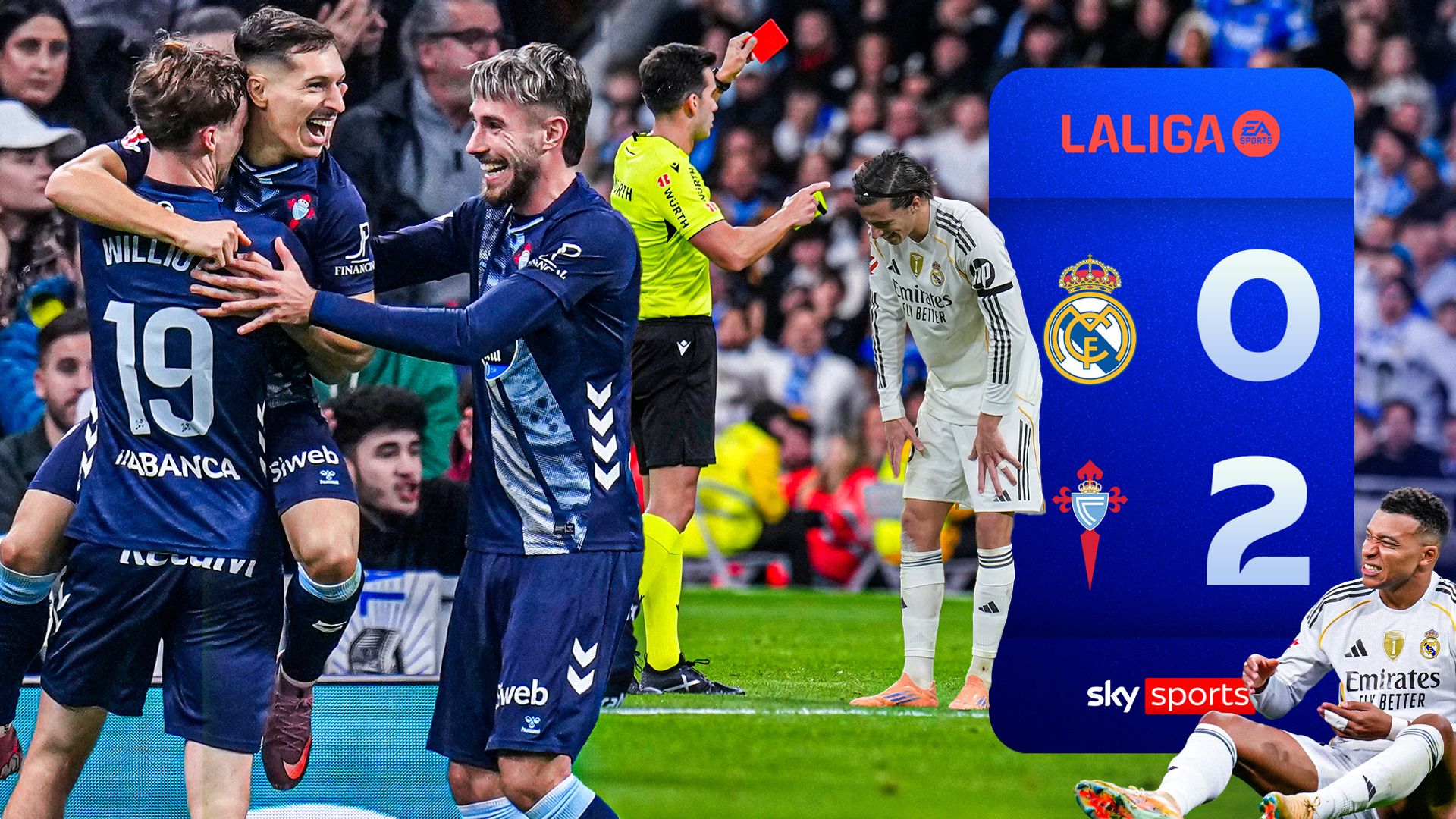 Highlights: NINE-man Real stunned after home defeat to Celta Vigo