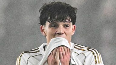 Aberdeen's Jack Milne looks dejected as their Conference League campaign ends in another