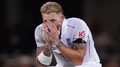 Ben Stokes looks on in anguish during a punishing day for England in the second Ashes Test