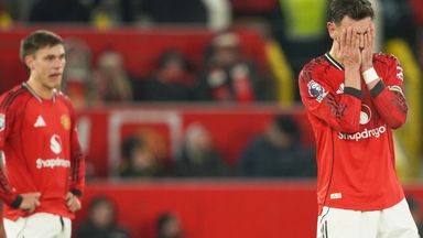 Bruno Fernandes shows his frustration as Man Utd were held to a 1-1 draw by West Ham