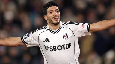 Raul Jimenez celebrates giving Fulham the win at West Ham