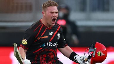 Tim Seifert celebrates his Big Bash hundred for Melbourne Renegades in December 2025 (Getty Images)