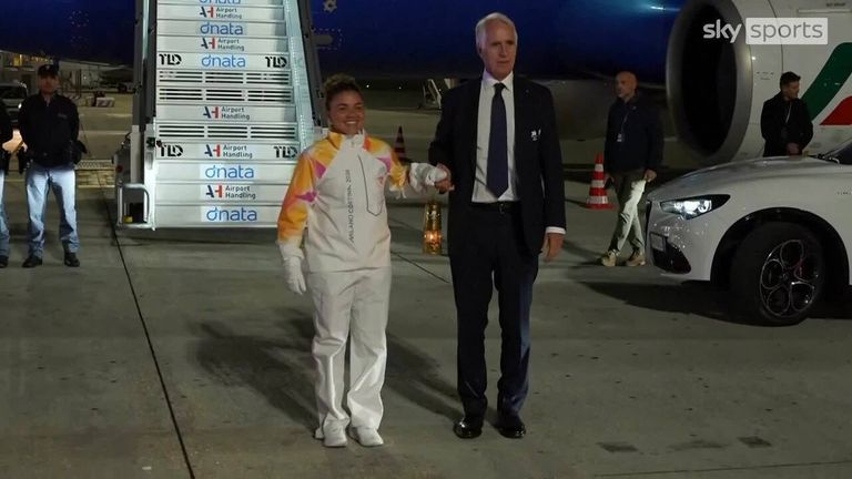 The Olympic flame arrives in Rome ahead of a 63-day torch relay covering 12,000 km that will travel through all 110 Italian provinces before reaching the San Siro Stadium for the opening ceremony on February 6