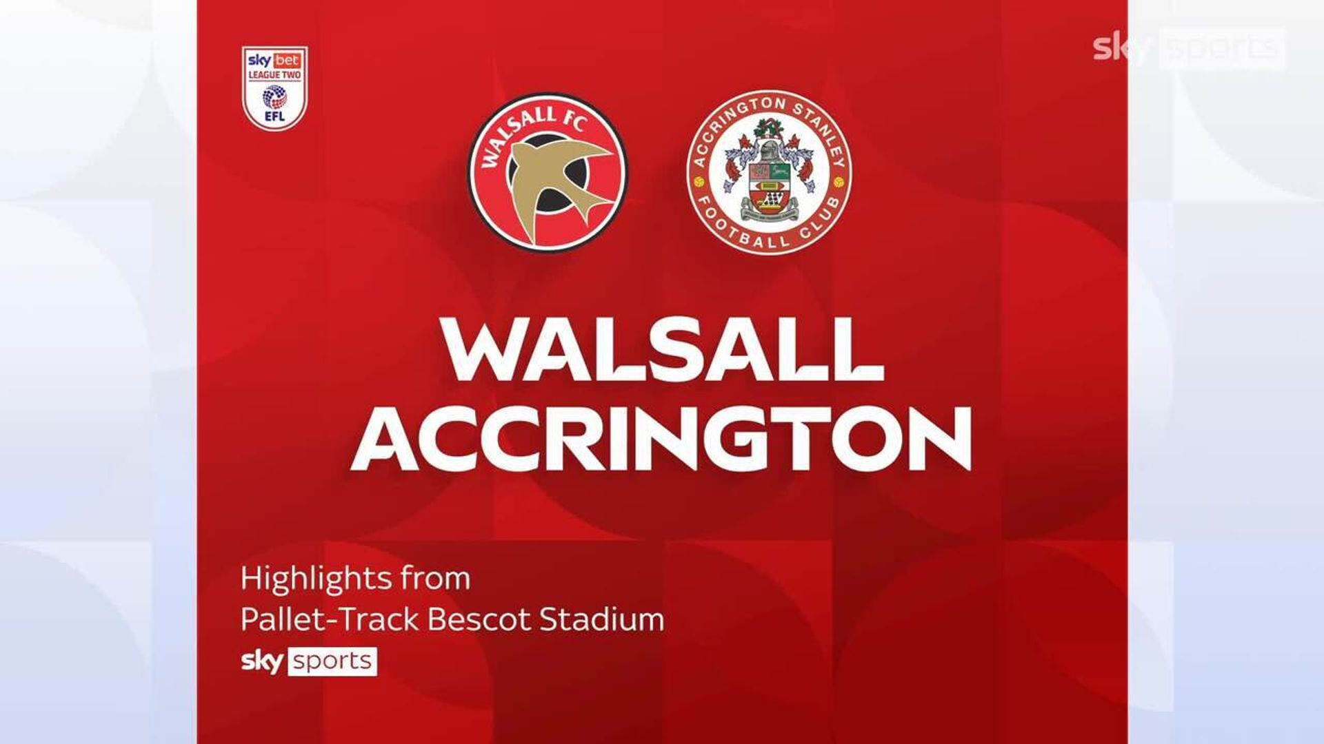 Walsall 0-0 Accrington Stanley