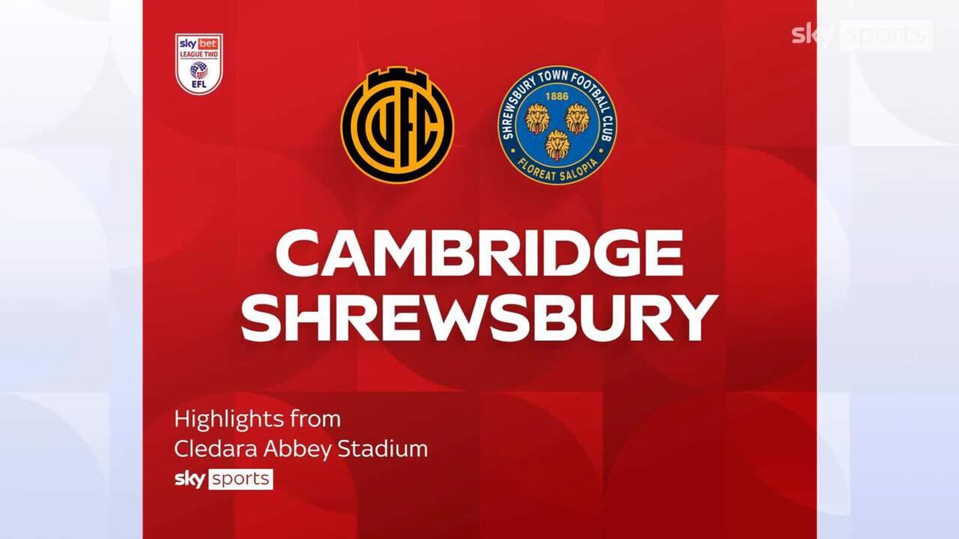 Cambridge 1-0 Shrewsbury