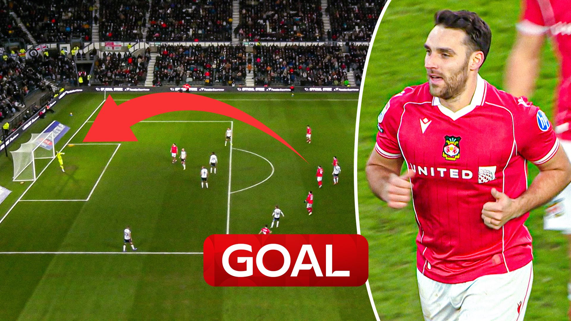 James scores ROCKET to seal three points for Wrexham!