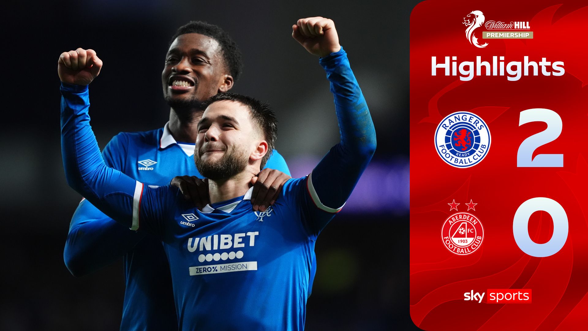 Rangers go above Celtic after comfortable win over Aberdeen