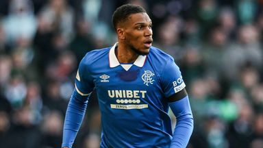 Rangers' Dujon Sterling in action during the match against Celtic