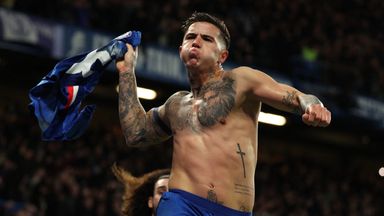 Chelsea's Enzo Fernandez celebrates his injury-time winner