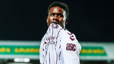 Pierre Landry Kabore scored twice for Hearts