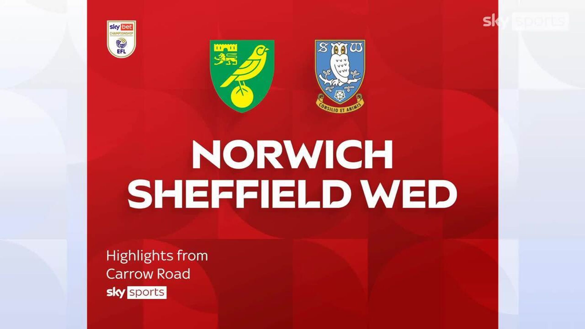 Norwich 2-0 Sheffield Wednesday