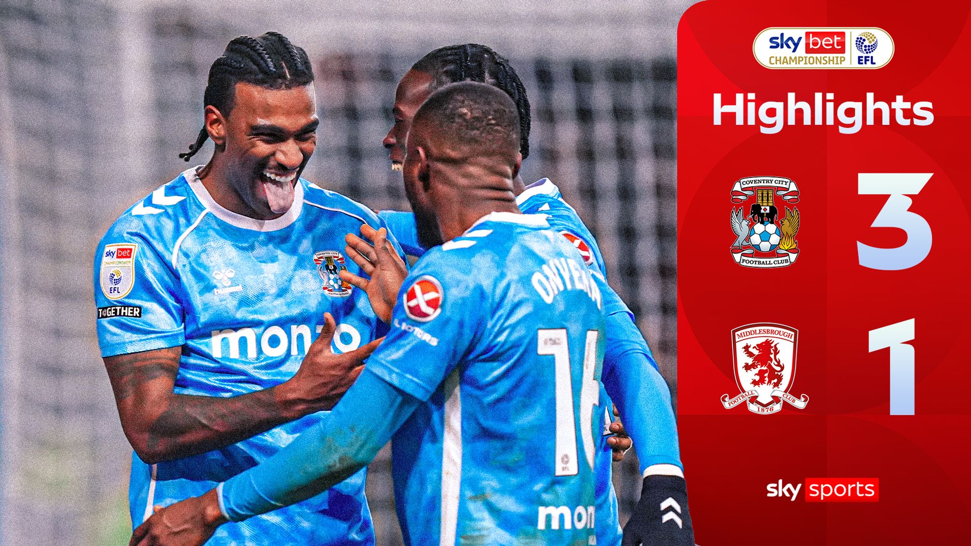 Wright fires Coventry back to top of Championship in 3-1 win over Middlesbrough!