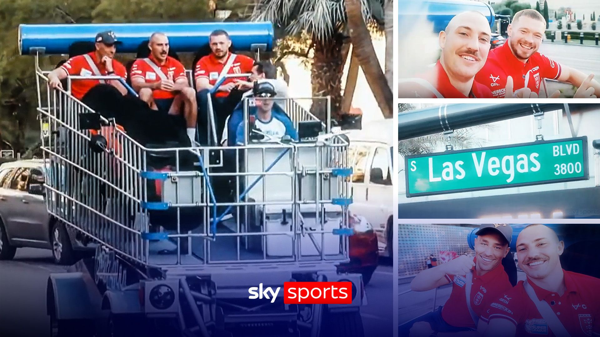 Hull KR players talk Rhinos while touring Las Vegas in a giant shopping trolley?!