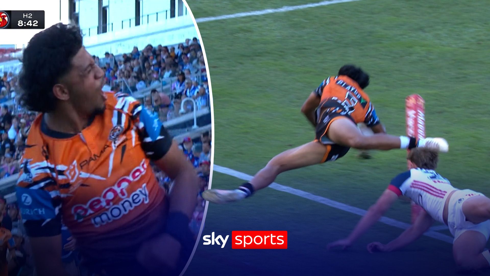 One of best finishes ever?! NRL player scores INCREDIBLE aerial try!