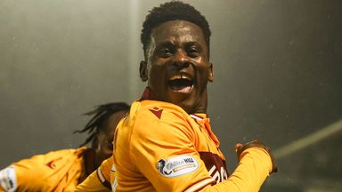 Ibrahim Said celebrates his goal as Motherwell romped to victory at St Mirren