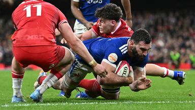 Charles Ollivon scored one of eight tries as France destroyed Wales in Cardiff
