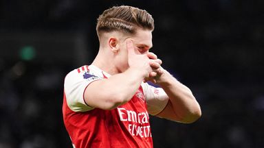 Viktor Gyokeres celebrates after restoring Arsenal's lead in the North London Derby