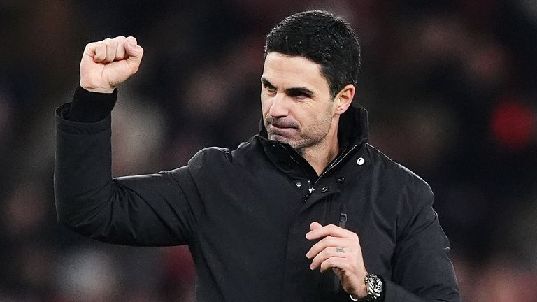 Arsenal manager Mikel Arteta reacts after the Premier League match vs Aston Villa
