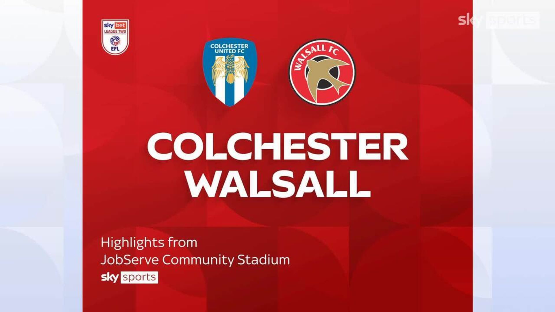 Colchester 1-1 Walsall