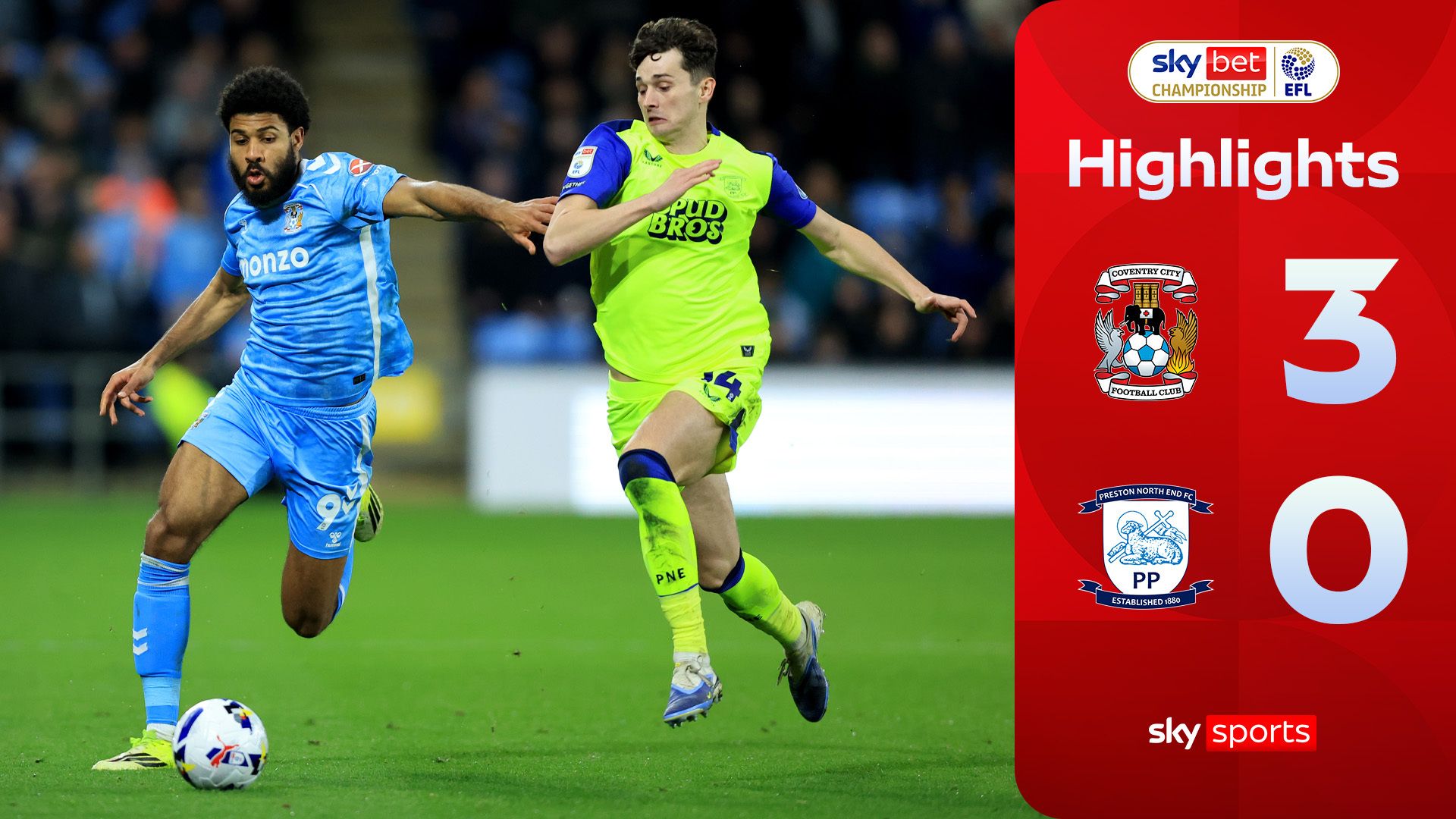 Coventry extend lead at top of Championship with convincing win against PNE!