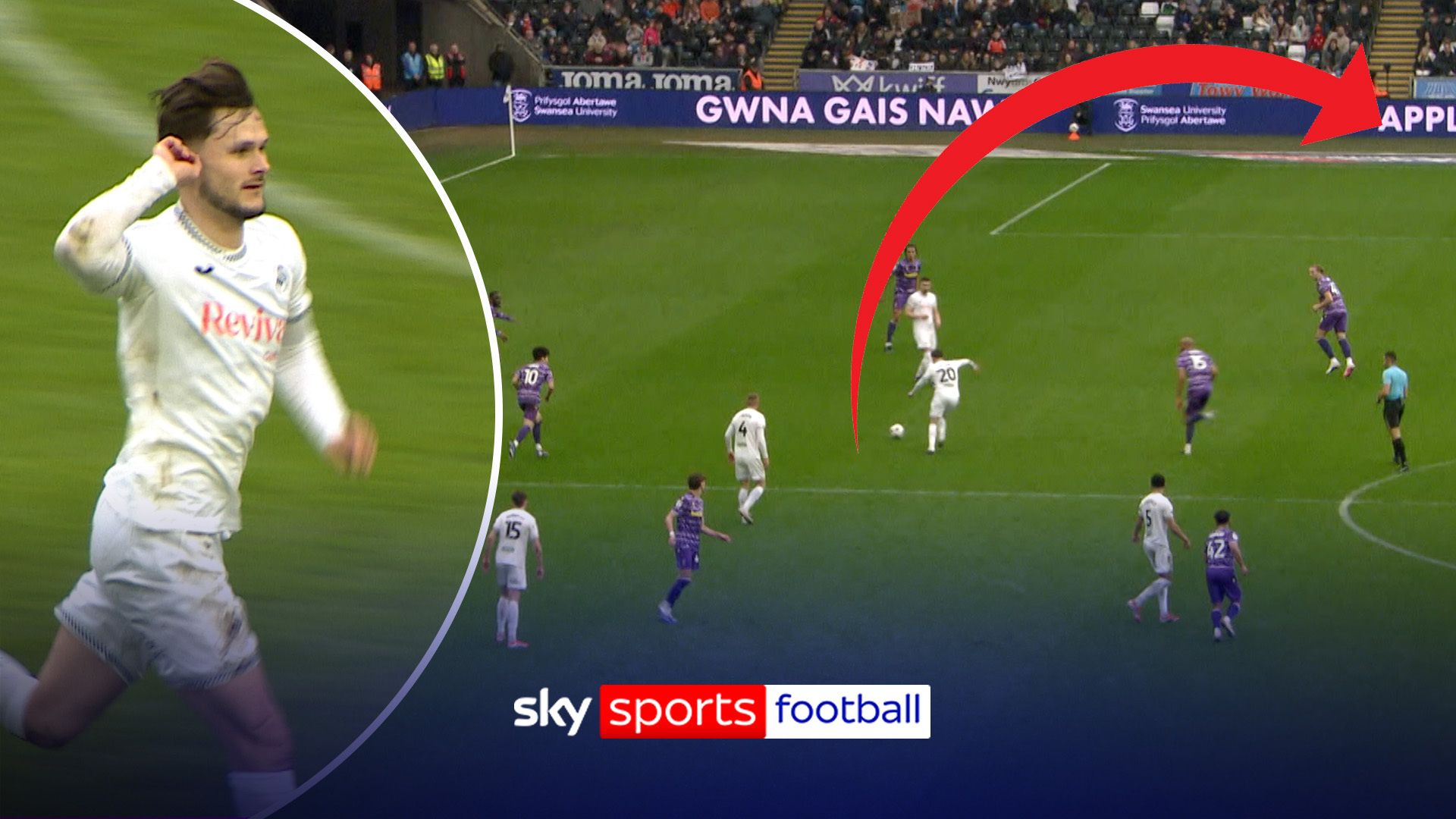 WOW! Cullen seals Swansea win with INCREDIBLE halfway line goal!