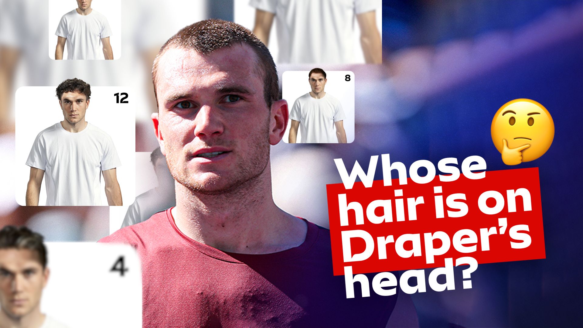 Whose hair is on Draper's head? 