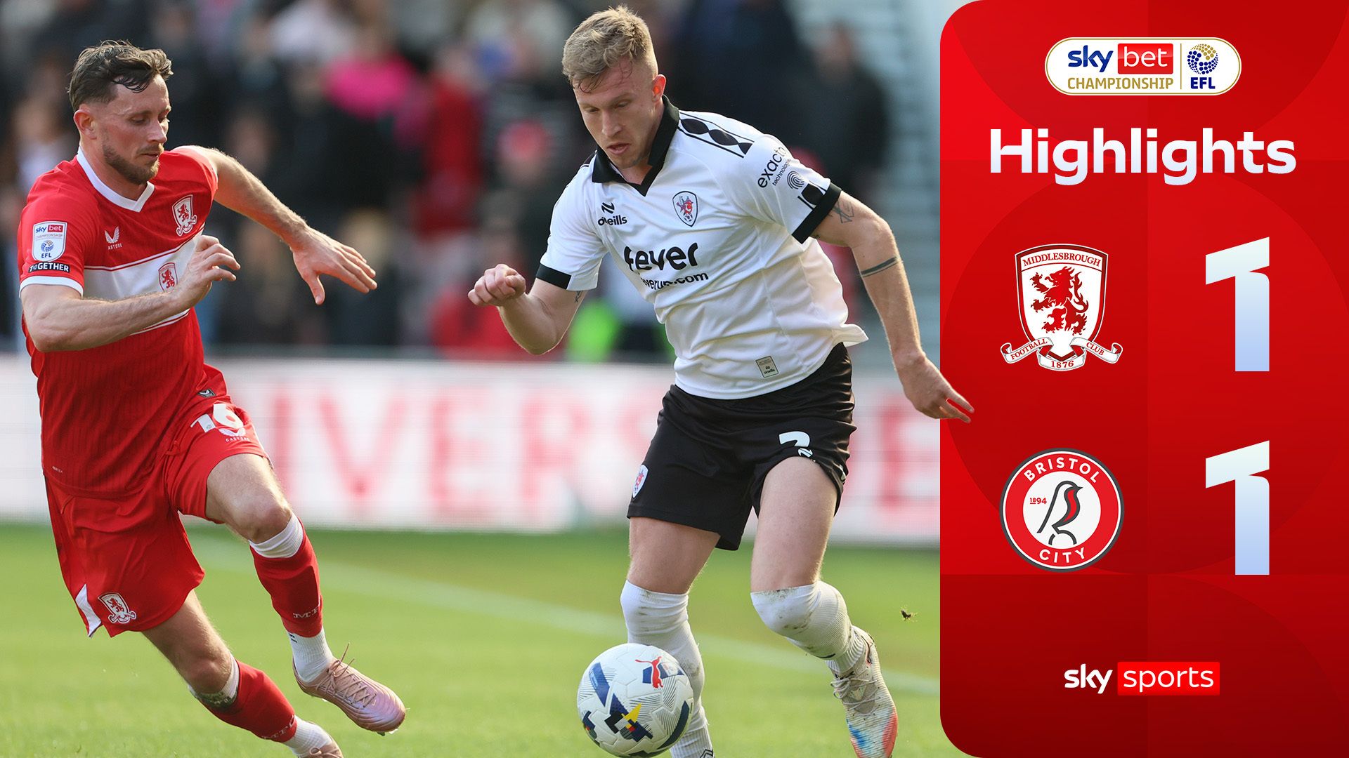 Late scenes! Bristol City score 96th-minute equaliser to snatch point at Boro