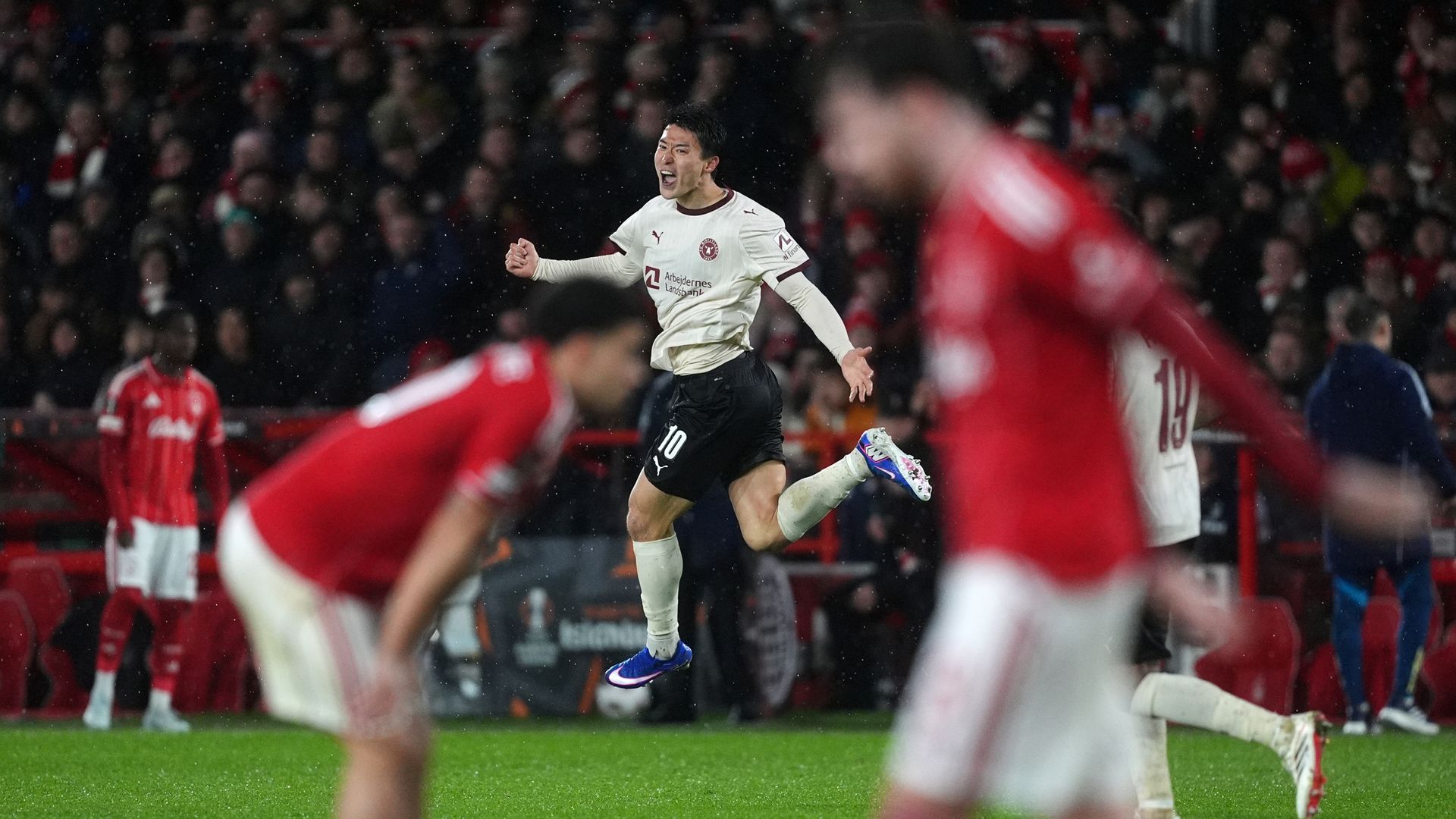 Forest punished late on in defeat to FC Midtjylland at rain-soaked City Ground