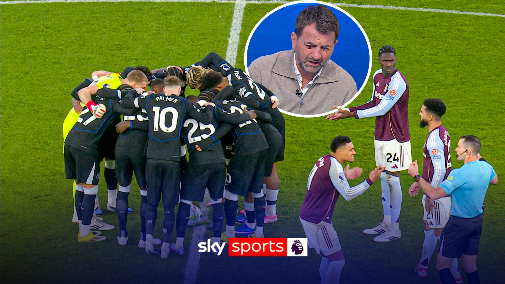 'It BAFFLES me!' | Sherwood unimpressed as Chelsea huddle OVER ball during Villa kick-off!