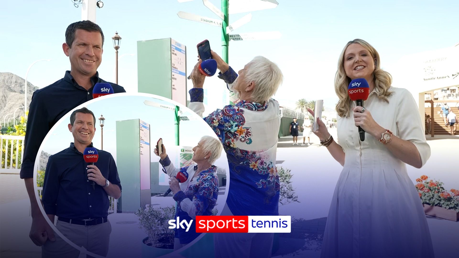 'I was a pilot once!' | Tim amused by Martina's filming of the flyover at Indian Wells 