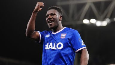 Azor Matusiwa celebrates after giving Ipswich the lead against Hull