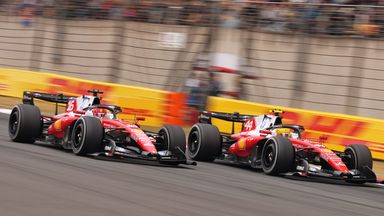 Charles Leclerc and Lewis Hamilton at the Chinese Grand Prix