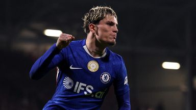 Alejandro Garnacho celebrates as Chelsea book their place in the last eight of the FA Cup