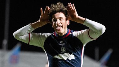 Falkirk's Barney Stewart celebrates scoring to make it 1-0 
