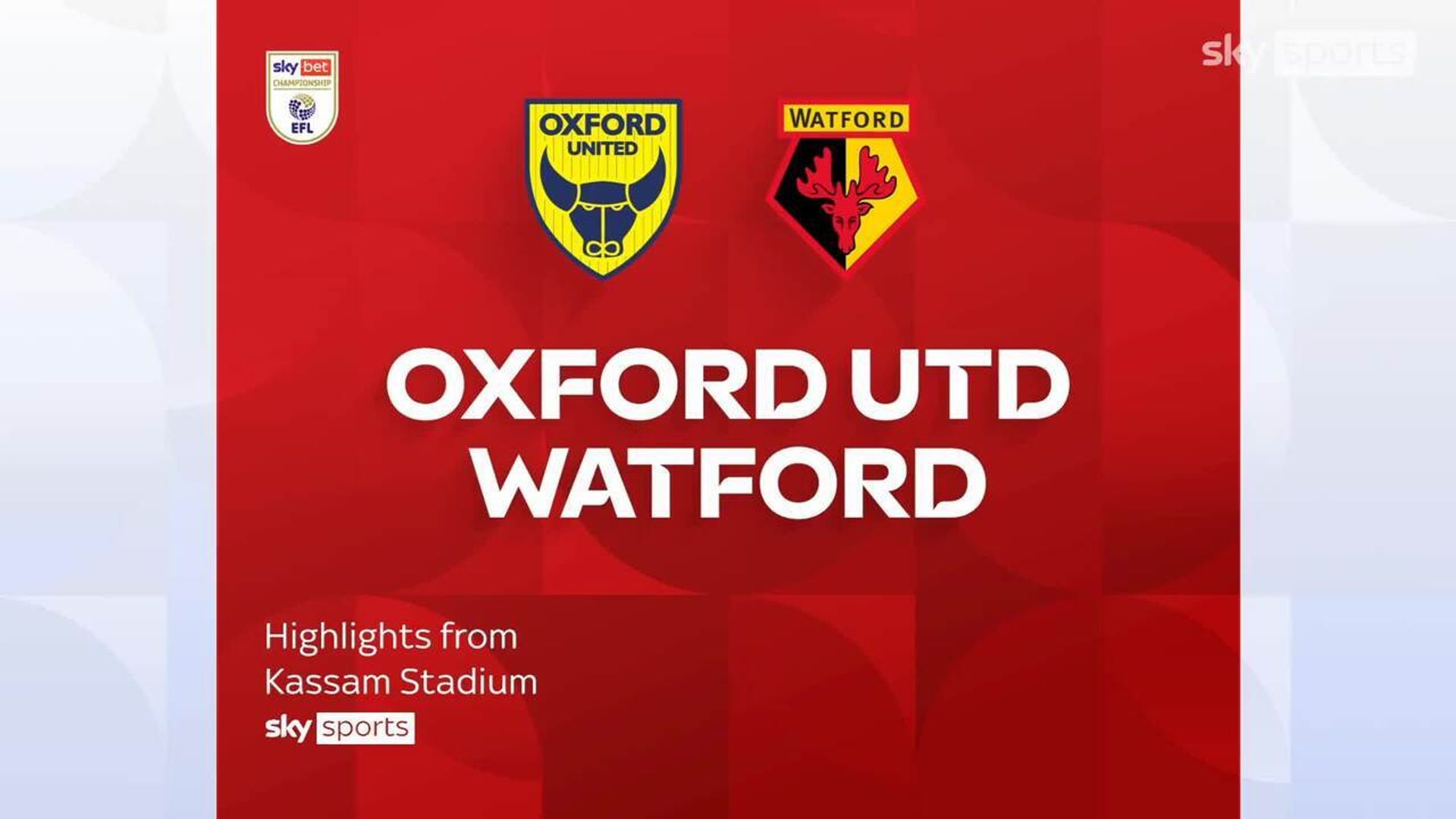 Oxford United 2-0 Watford 