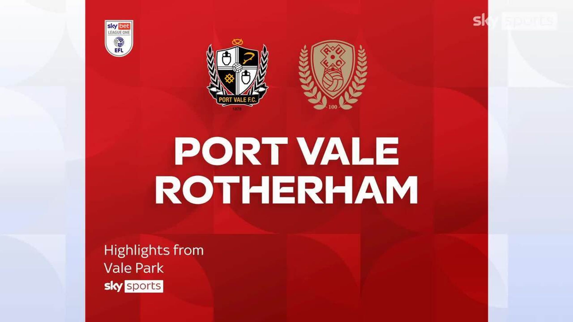 Port Vale 1-0 Rotherham