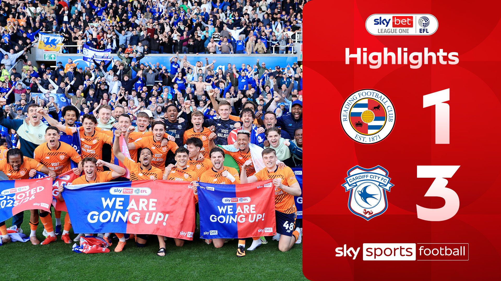 Cardiff seal promotion to Championship with win at Reading