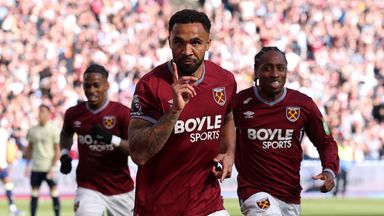 Callum Wilson celebrates a late goal for West Ham