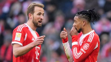 from left: Harry Kane, Michael Olise (Bayern) Munich, January 24, 2026, Football, Bundesliga [Bundesliga], FC FC Bayern Munich - FC FC Augsburg Photo by: MarkusFischer/picture-alliance/dpa/AP Images