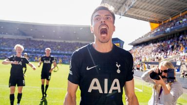 Tottenham Hotspur's Joao Palhinha celebrates scoring the only goal of the game
