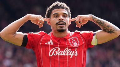 Morgan Gibbs-White celebrates his second goal against Burnley