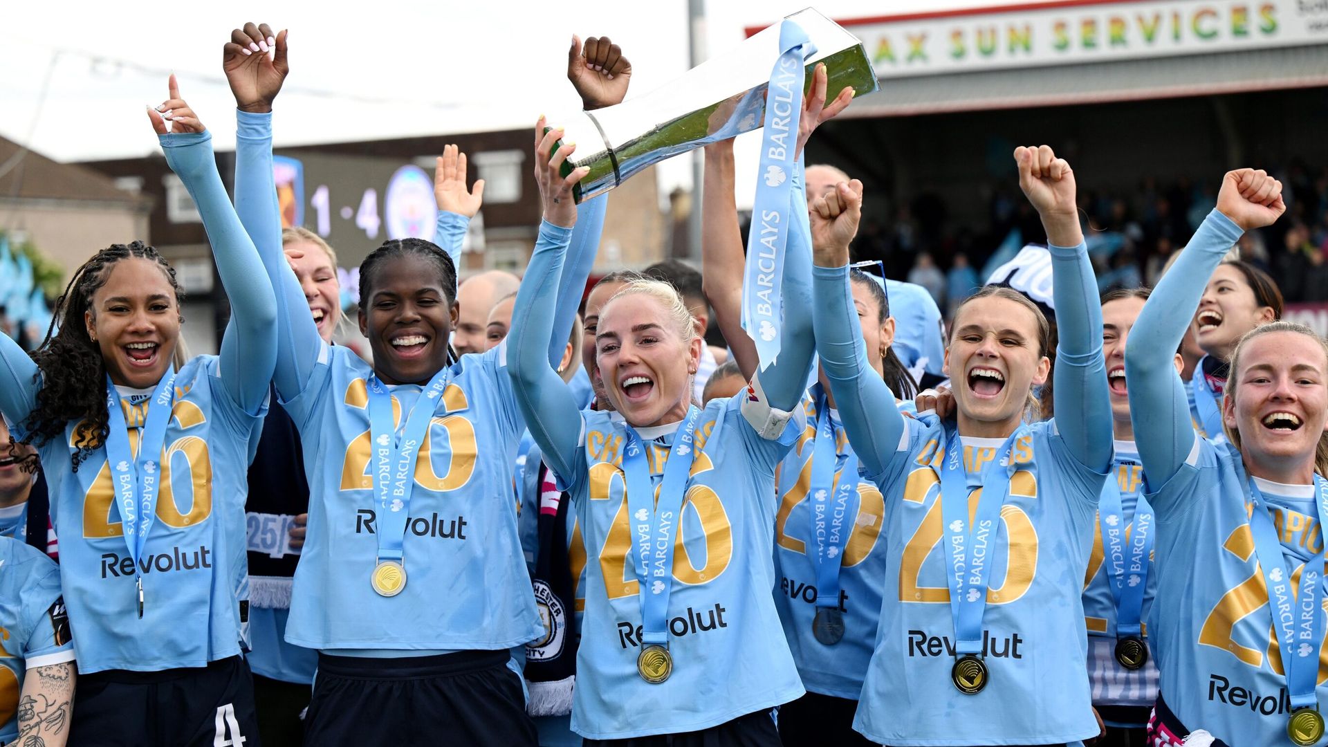 Man City celebrate WSL title with performance of champions