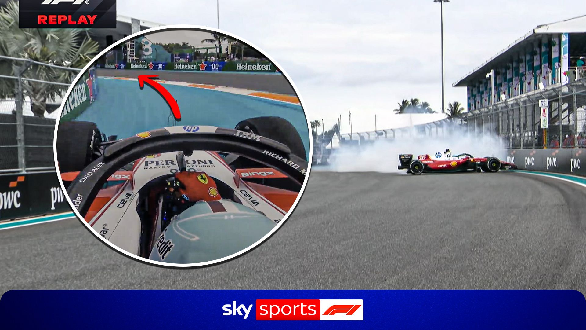 Onboard as Leclerc COLLIDES with Russell after final-lap spin and FOUR track-limit breaches!