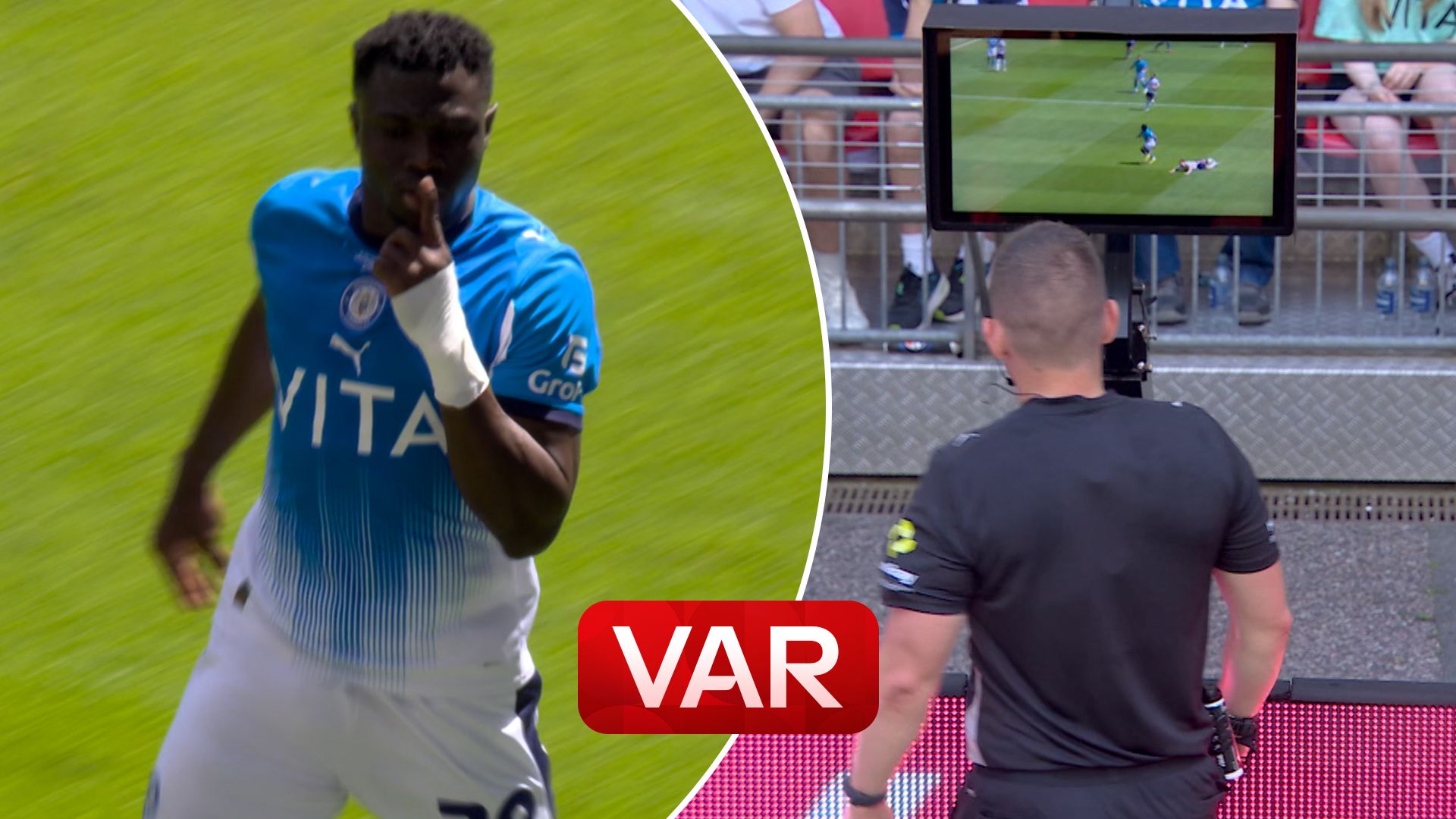 'It's accidental!' | Controversy as Stockport play-off final equaliser disallowed!