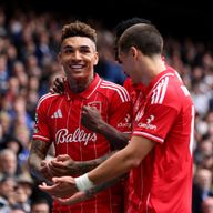 Igor Jesus celebrates scoring Nottingham Forest's second at Chelsea