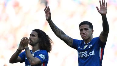 Enzo Fernandez and his Chelsea team-mates acknowledge the Blues fans at Sunderland at full-time