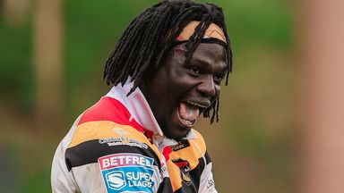 Eribe Doro celebrates Bradford's Super League win over Hull FC