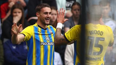 Taylor Harwood-Bellis celebrates after giving Southampton the lead at Preston