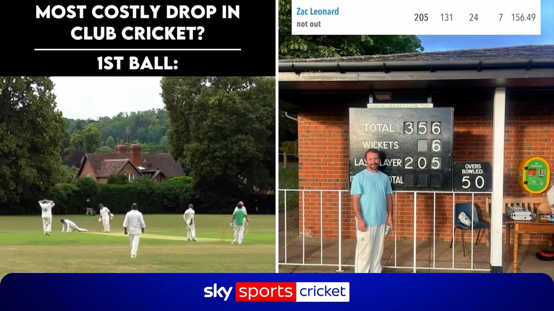 Batsman dropped first ball... then makes record score for club!