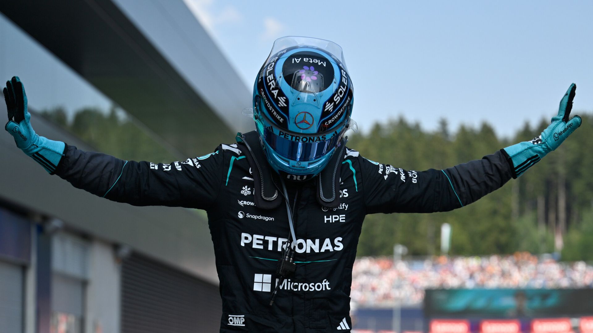 Russell holds off Verstappen to win Austrian GP